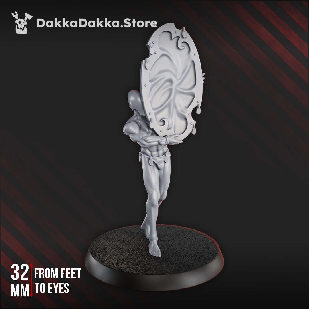 Sci-Fi Chaos Cult female miniatures from Gomorrah Vanguard in resin, ideal for grimdark tabletop wargaming, unpainted models.