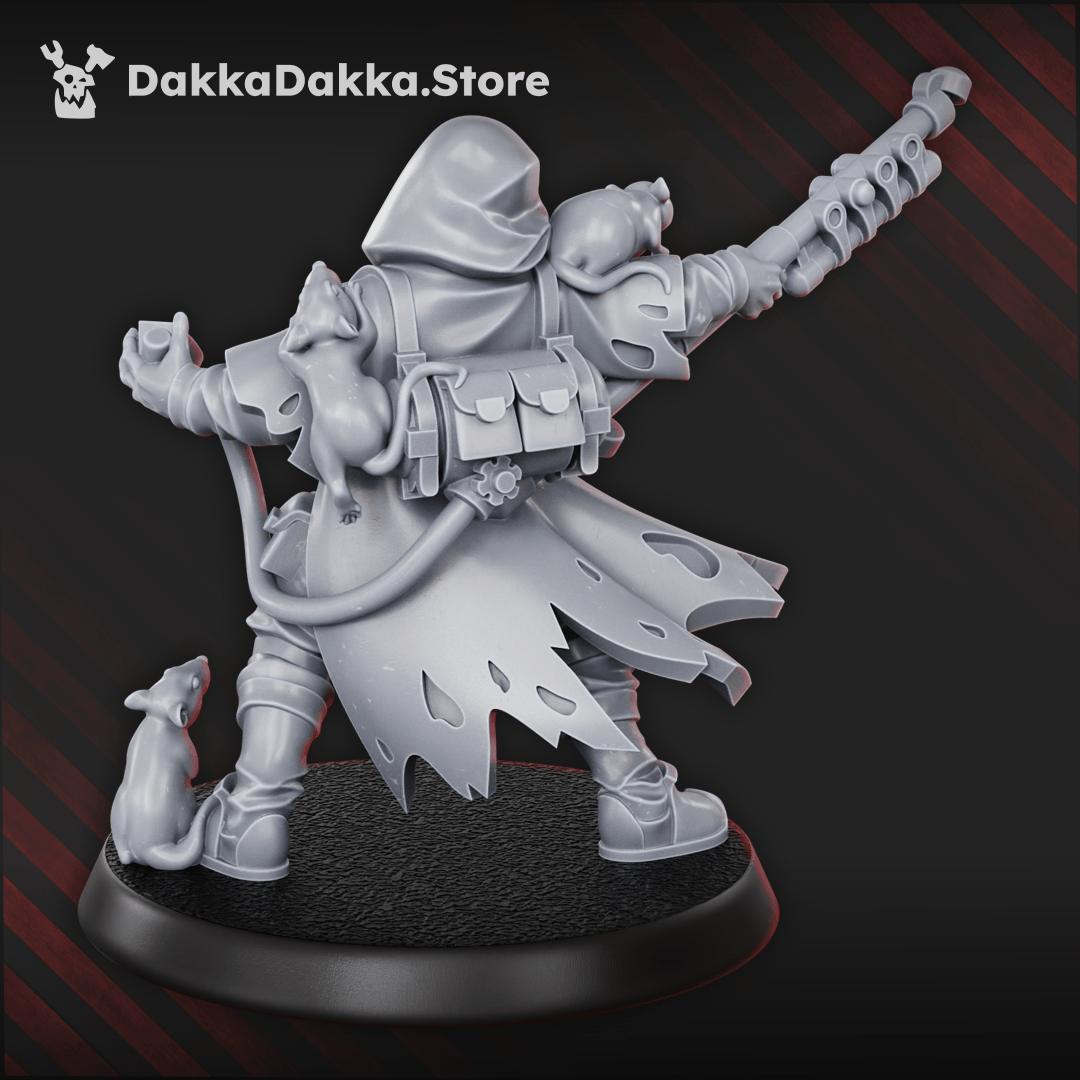 Gang The Alcats - Kayla The Pied Piper hooded controller with rifle and rats