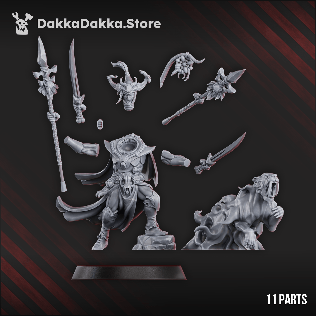Gothic Sci-Fi Space Elf Warriors – Spacelair Commander Miniature