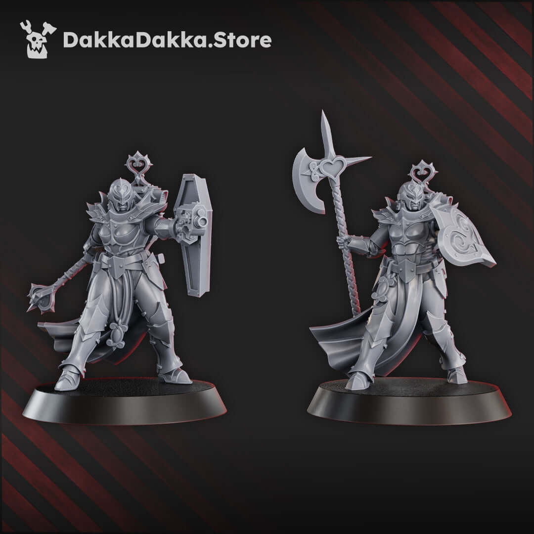 Maidens of Praesidium sci-fi wargaming miniatures by DakkaDakka.store, featuring detailed models on 28mm bases in grey resin.