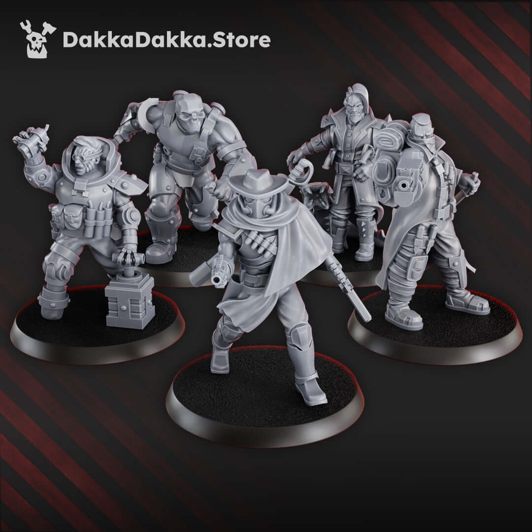 Gang Murder, Inc. five grimdark operatives with mixed weapons and armour
