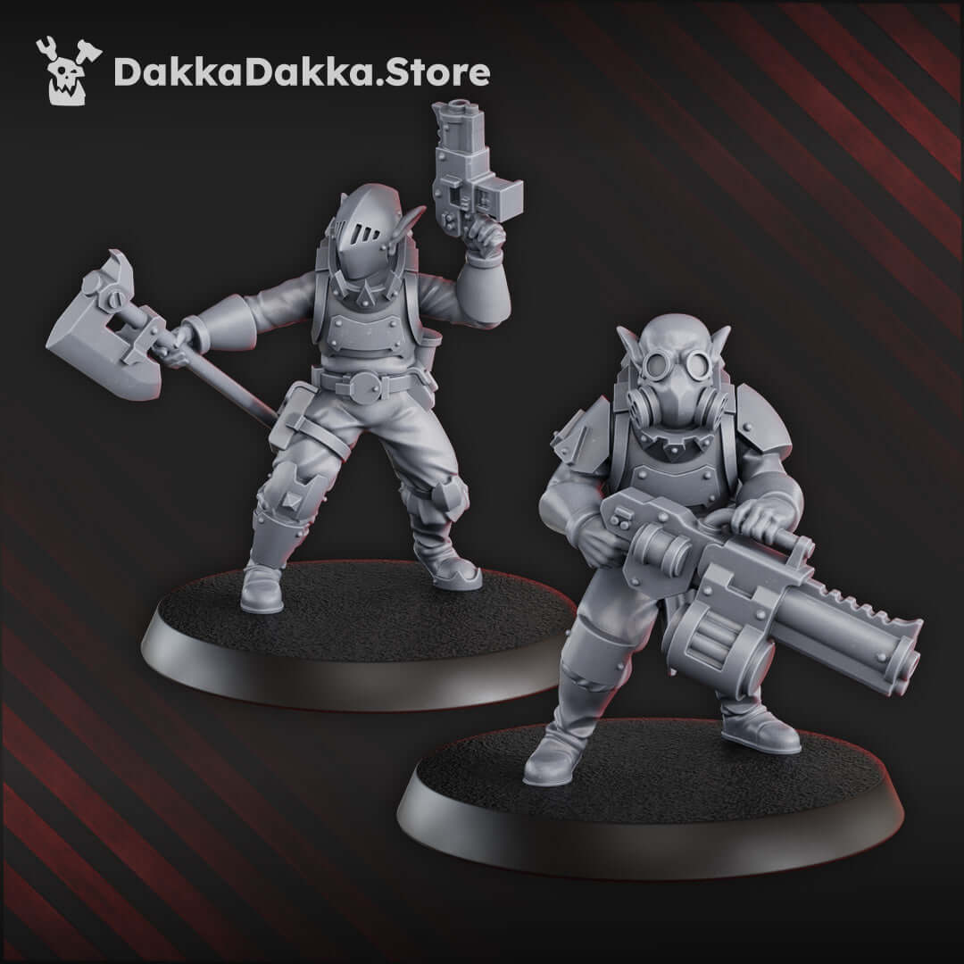 Gorggrot Tactical Squad miniatures in grey resin for sci-fi wargaming by DakkaDakka.store