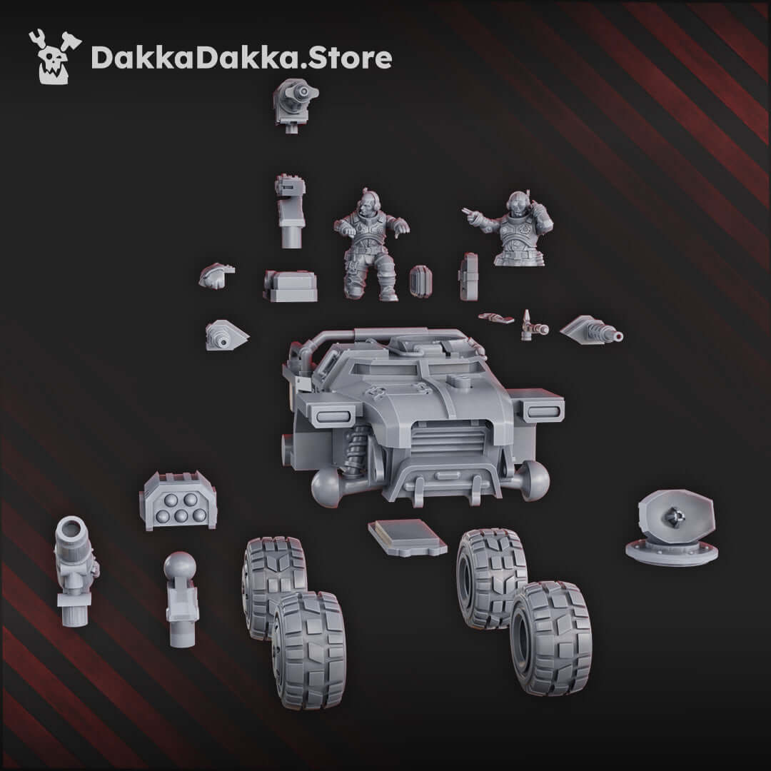 Patroclus Mountain Rider sci-fi wargaming miniature components in grey resin for tabletop games.