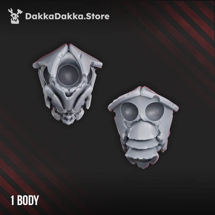 Springers of The Great Harvest sci-fi miniature body in grey resin, suitable for tabletop games, 32mm scale.