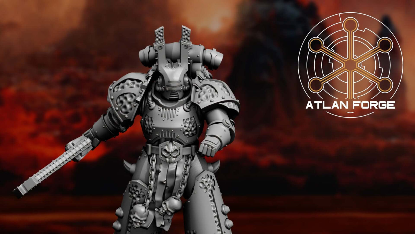 Hades Demented squad miniature by Atlan Forge, designed for sci-fi tabletop wargaming, displayed in grey resin.