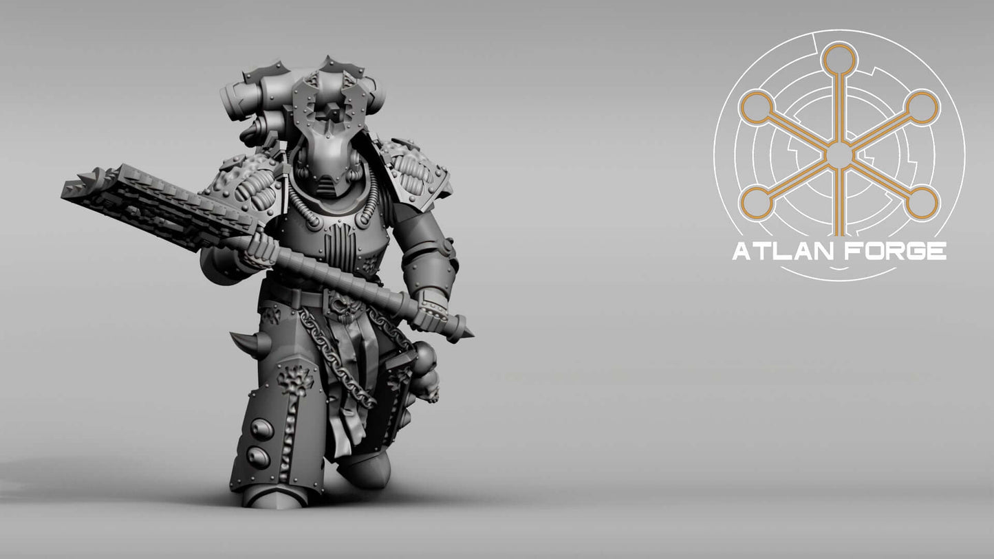 Hades Demented Squad miniature by Atlan Forge, featuring detailed sci-fi warrior with weapon, designed for tabletop gaming.