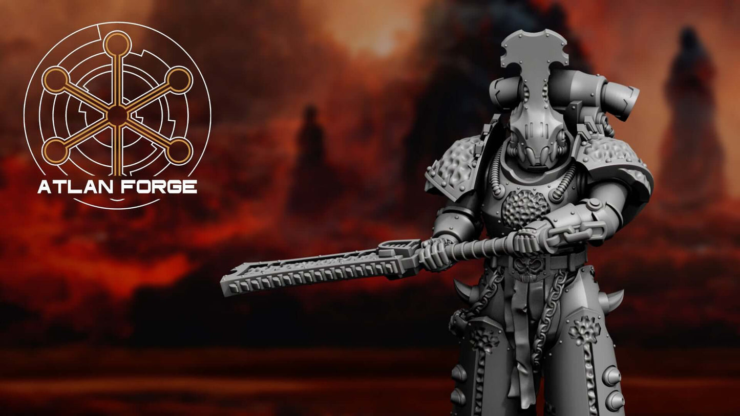 Hades Demented Squad miniature from Atlan Forge, featuring detailed sci-fi armor and weapons for tabletop gaming.