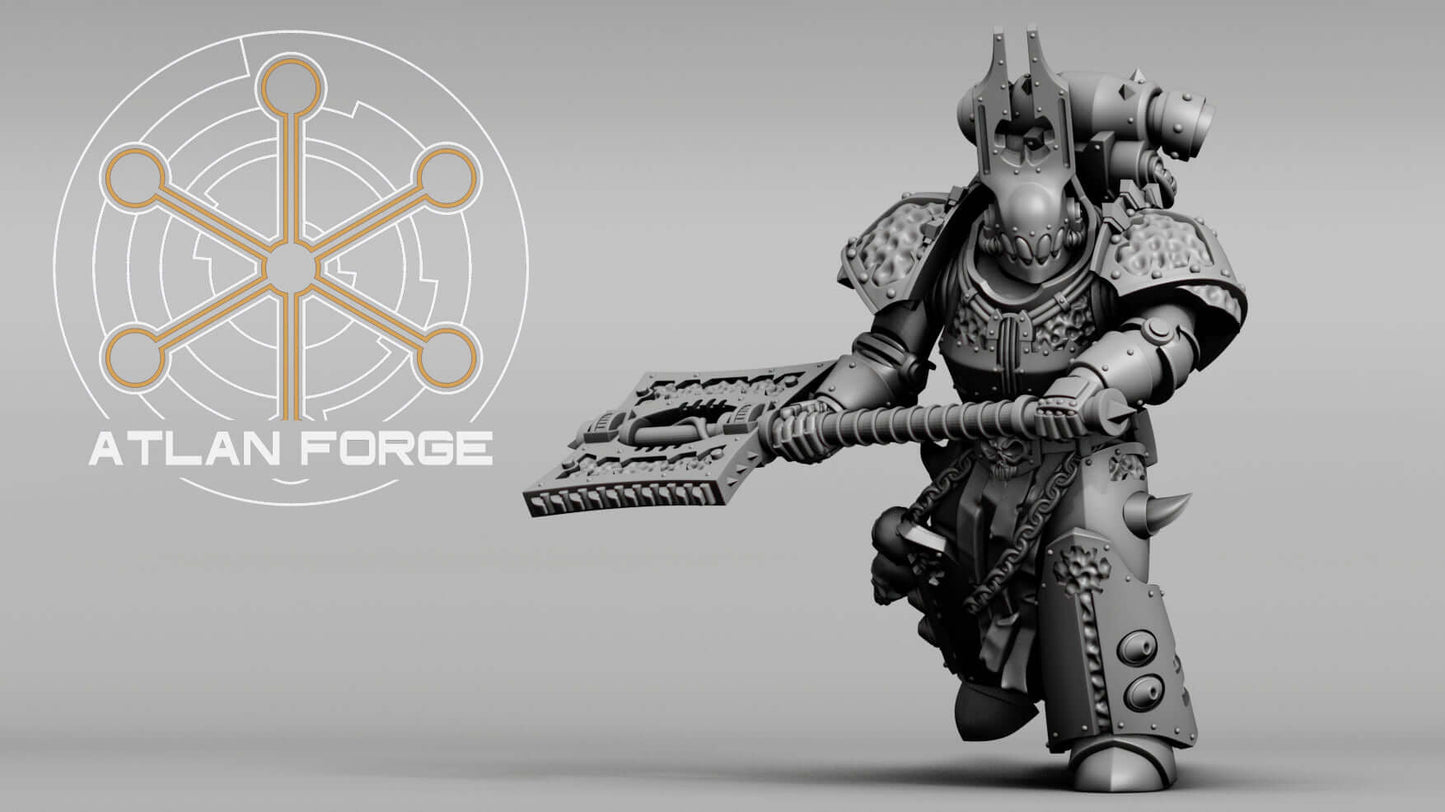 Hades Demented Squad miniature from Atlan Forge, designed for sci-fi tabletop games, 40mm base, grey resin model.