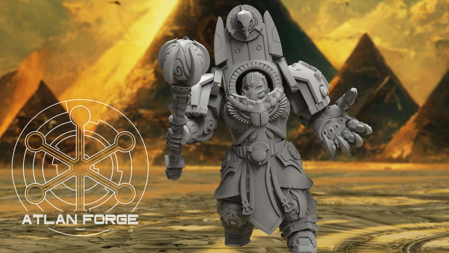 Aegyptus Assault Nehebkau miniature by Atlan Forge, 32mm scale, in grey resin, perfect for sci-fi tabletop gaming.