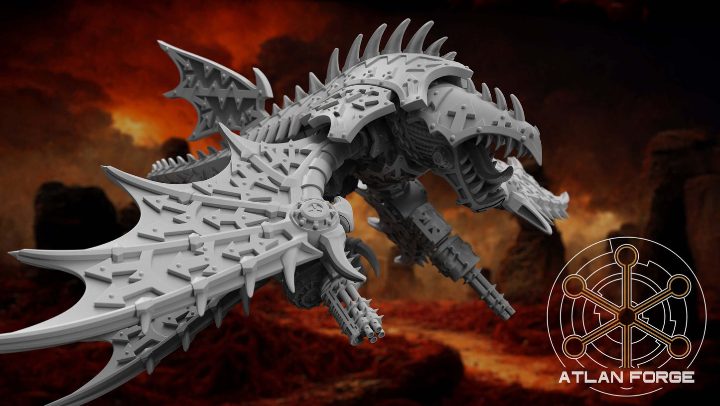 Demonic Cyberdrake demon war machine flying mechanical dragon