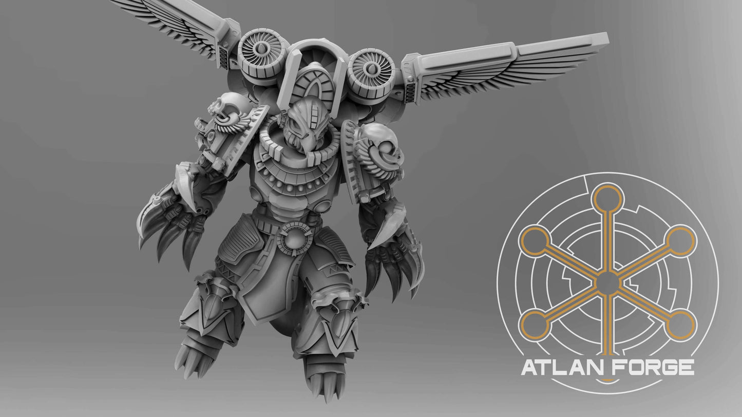 Aegyptian Scions of Aten elite sci-fi warrior squad with ornate armour