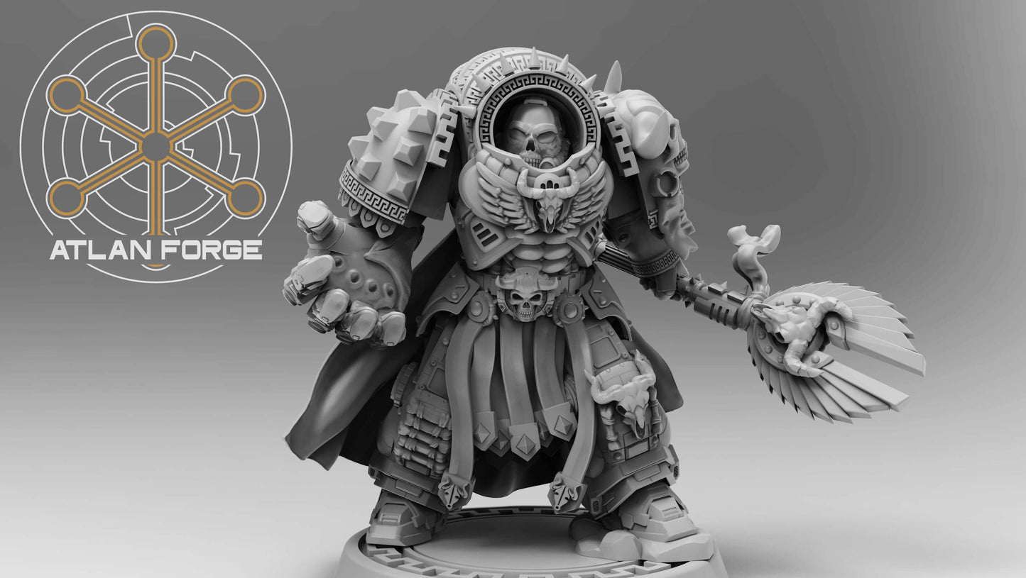 Minoan Myrmidon Battle Priest modular resin miniature with ornate armour and weapons