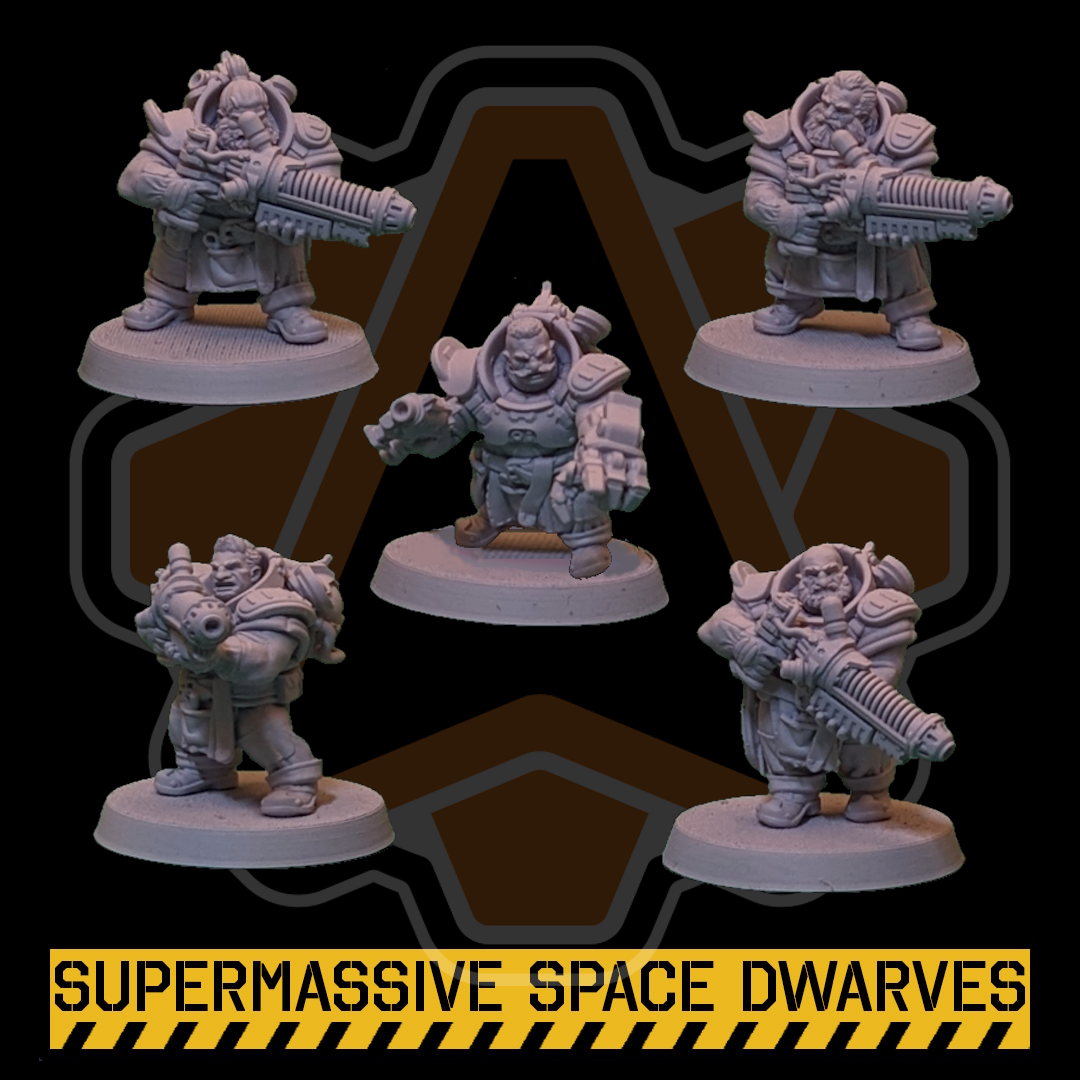 Space Dwarf Warriors: Plasma - Sci-Fi Wargaming Miniatures, 32mm