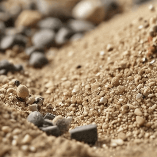 Close-up of sand and gravel textures, essential materials for creating miniature bases.