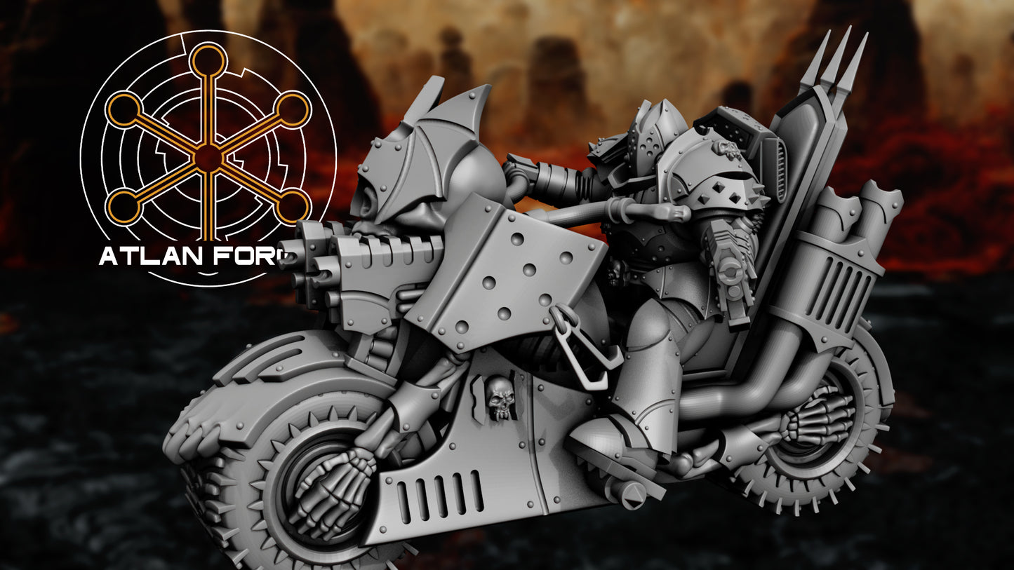 Vampire Bikers (x3) - Sci-Fi Wargaming Miniatures, 32mm Scale