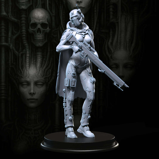Assassin Ashen Lynx 75mm figurine from Broken Sword Miniatures, sci-fi fantasy model in high-quality grey resin.