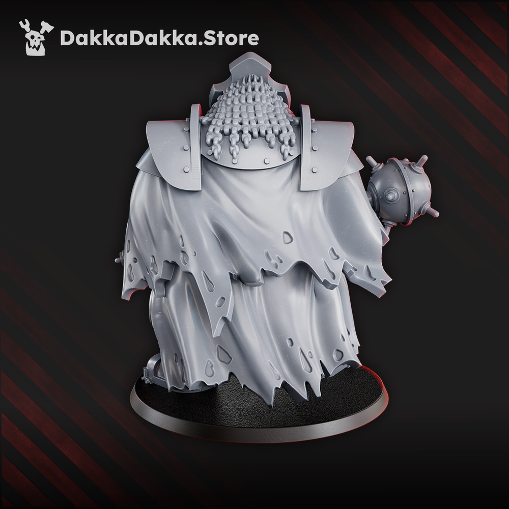 Trench Crusade Style heavy armoured trench warfare brute with spiked mace miniature