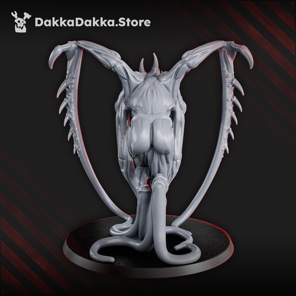 Trench Crusade Style - Tet’o Abyss Beast model, 48mm tall, showcasing a horrific alien design for tabletop gaming.