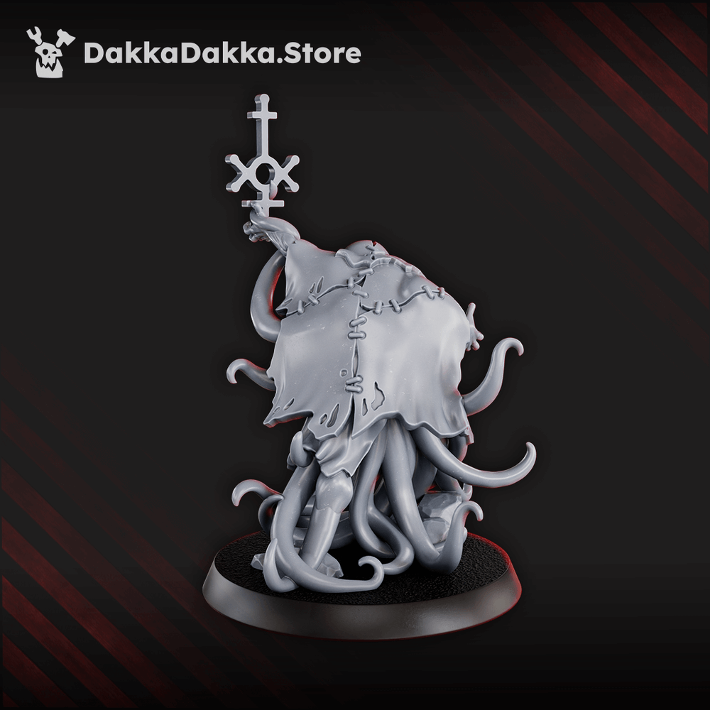 Trench Crusade Style Tet'o Swarm Carrier resin miniature with tentacles and chaos sceptre, 27mm scale