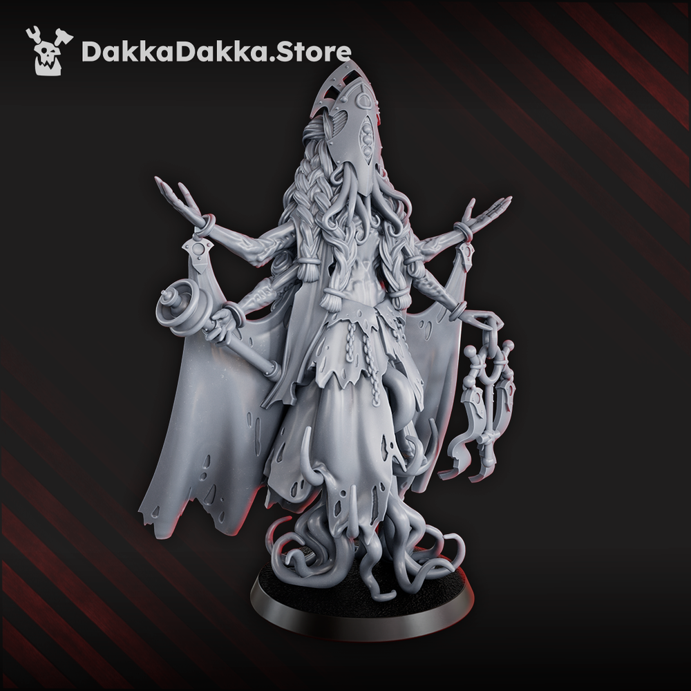 Trench Crusade Style Tet’o Kr’lieh Matriarch abyssal cult leader miniature with tentacles