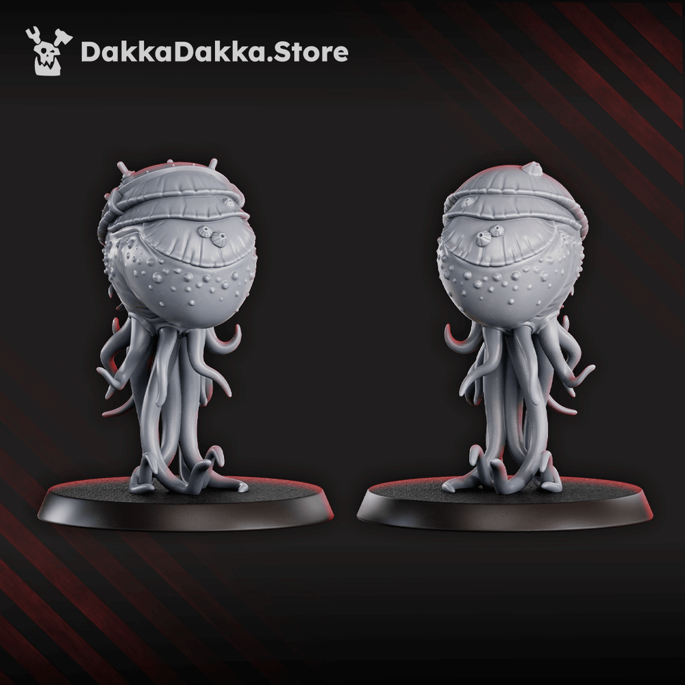 Trench Crusade Style Tet'o Kr'lieh Scouts resin miniatures, 58mm alien tentacle creatures with domed heads