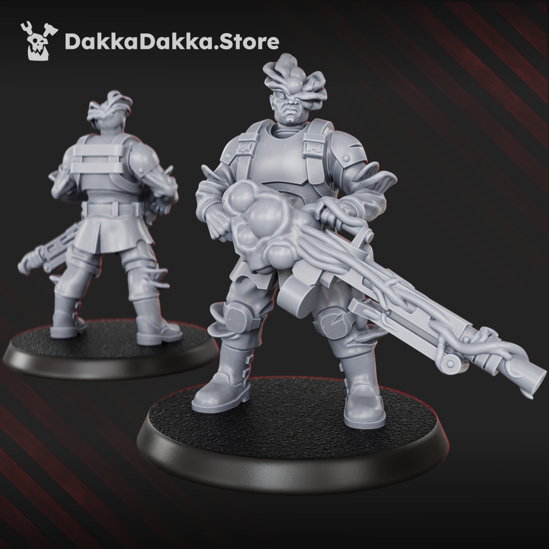 Diseased PG Gunners Squad of 10 plague-themed resin sci-fi infantry miniatures
