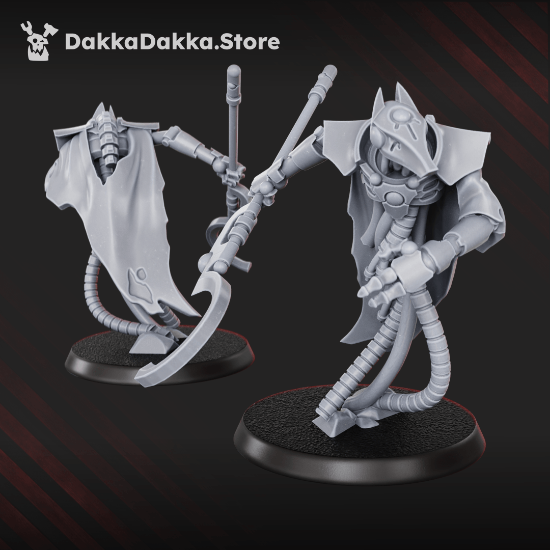 Necrotek Iron Guard Squad — 15 resin sci-fi undead warrior miniatures with shields, blades and biomechanical armour, 33–38mm scale