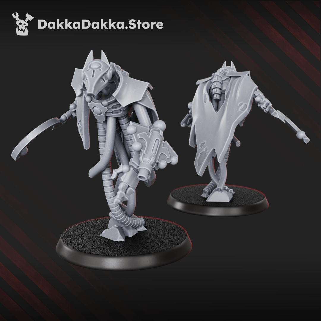 Necrotek Iron Guard Squad — 15 resin sci-fi undead warrior miniatures with shields, blades and biomechanical armour, 33–38mm scale