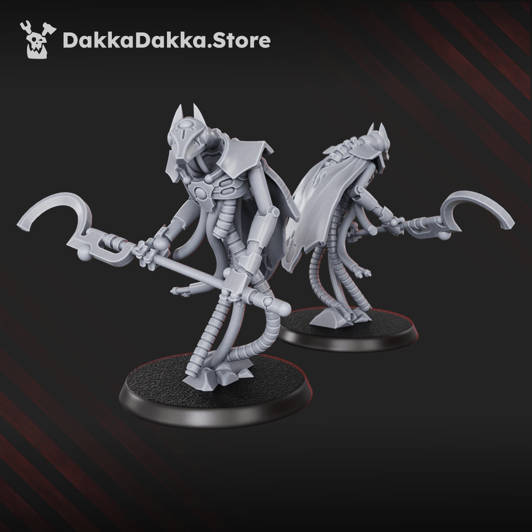 Necrotek Iron Guard Squad — 15 resin sci-fi undead warrior miniatures with shields, blades and biomechanical armour, 33–38mm scale