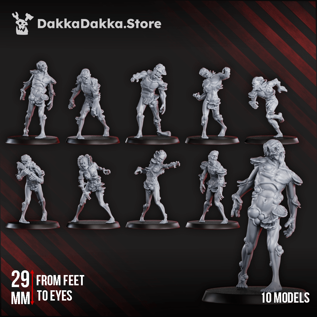 Diseased Walking Mass squad of ten heavily corrupted fungal zombie creatures