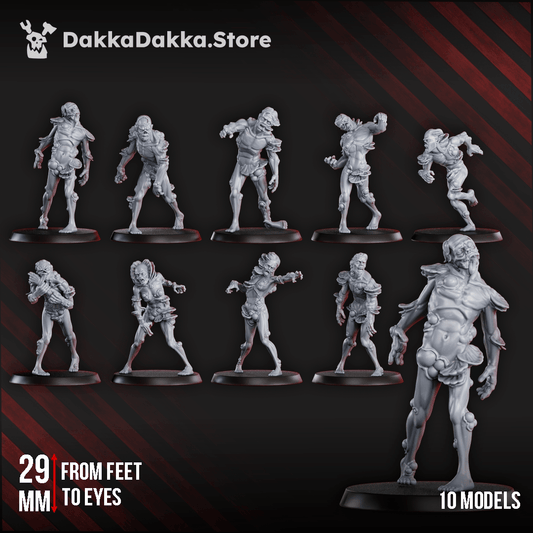 Diseased Walking Mass squad of ten heavily corrupted fungal zombie creatures