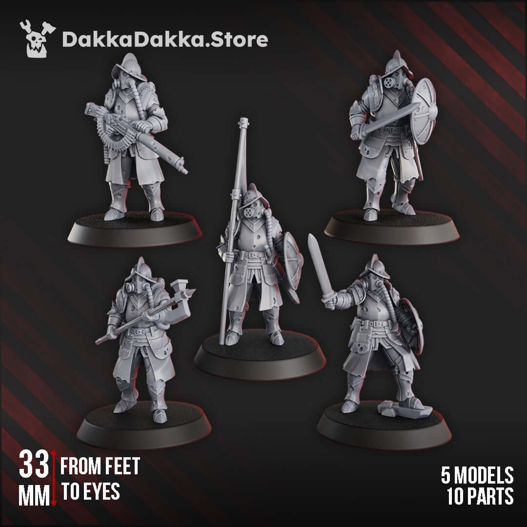 Conquistador Veterans 33mm Resin Miniatures (5 Models) included in Torquemada's Inquisition – Complete Set