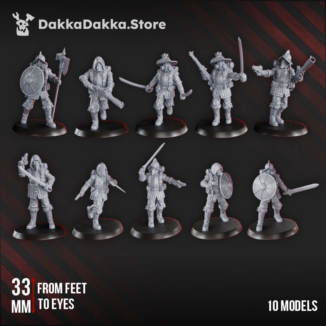 Conquistadors Squad, 33mm Grimdark Resin Miniatures included in Torquemada's Inquisition – Complete Set