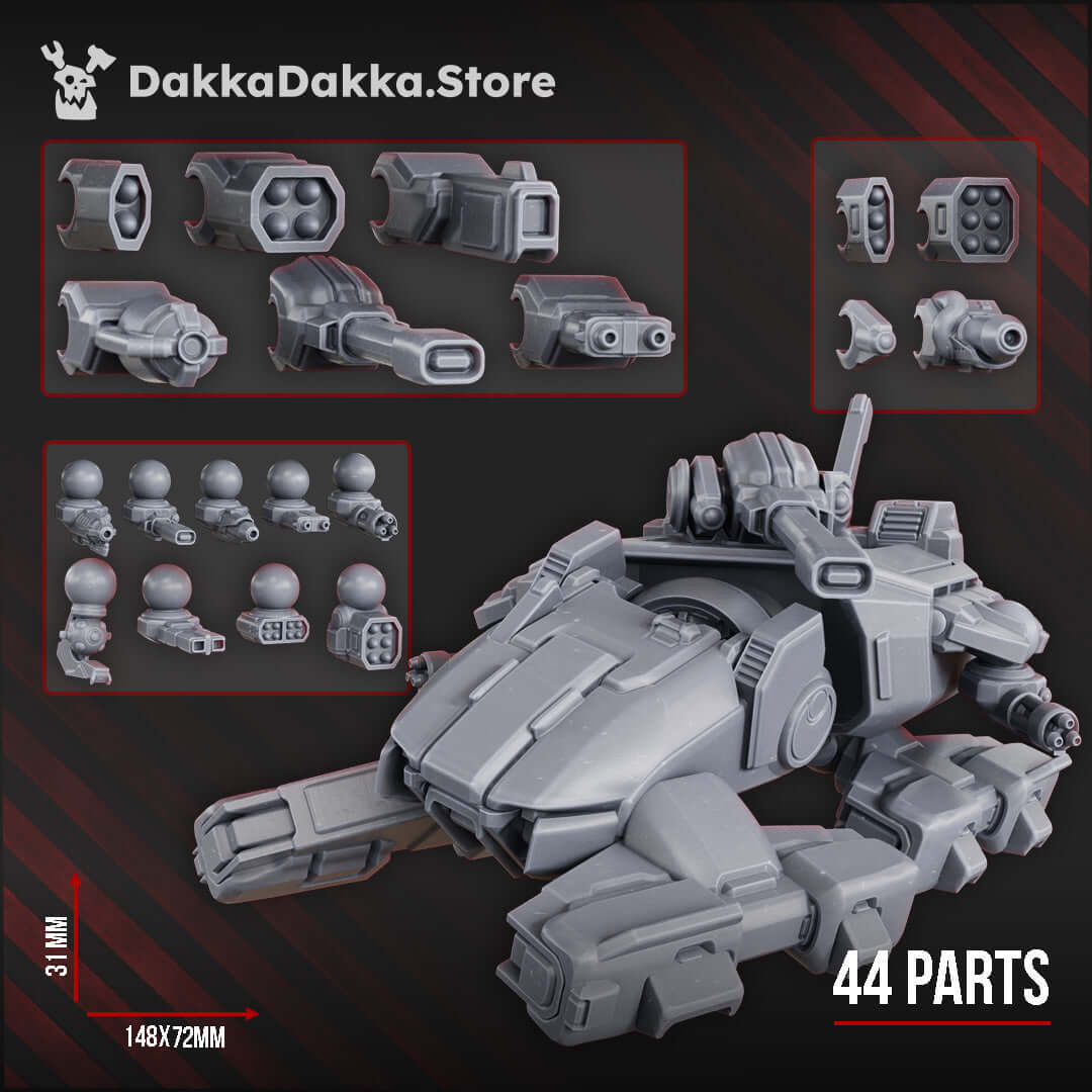 SolarWind APC Modular Armored Personnel Carrier kit showcasing 44 customizable parts for dynamic battlefield configurations.