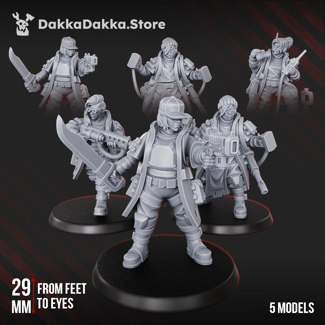 Gang The Alcal Rats Masters Squad five enforcer miniatures with weapons
