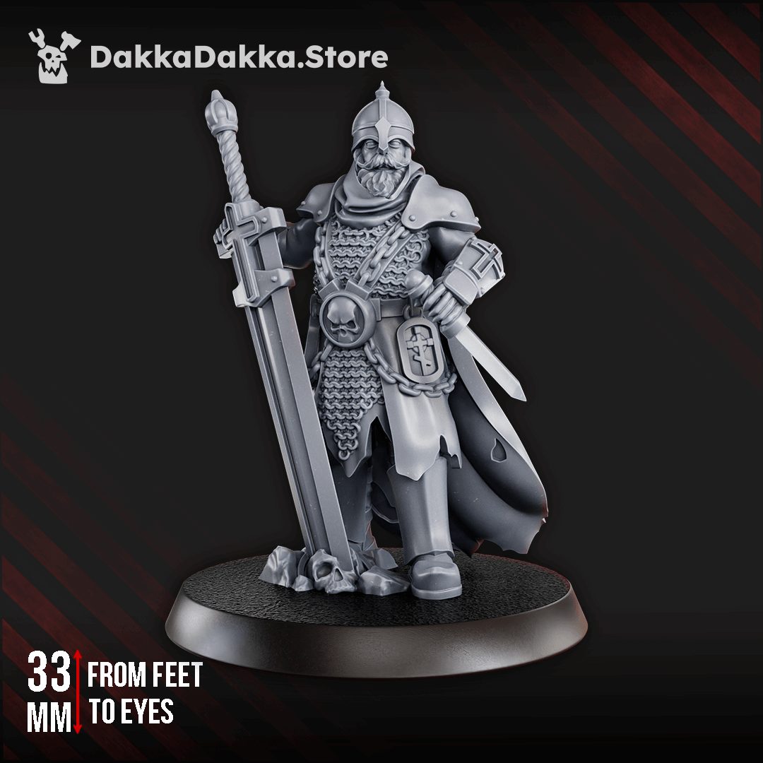 Steel Union Vityaz Murovets - Knight-Monk Miniature included in Steel Union – Complete Set - 32mm Resin 