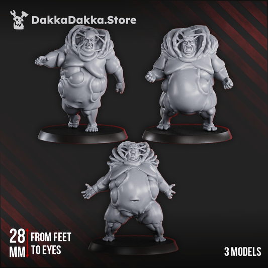 Diseased Exploguts Squad (3 Models) bloated infected figures ready to burst