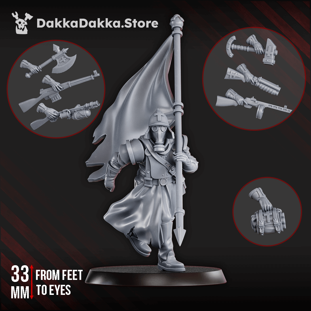 Steel Union Standard Bearer Miniature – Choragiew Bearer included in Steel Union – Complete Set - 32mm Resin 