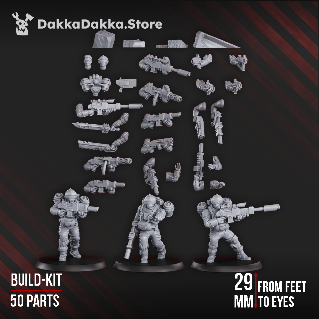 Phaeton Special Forces Unit (Build kit) elite sci-fi soldiers with heavy weapons