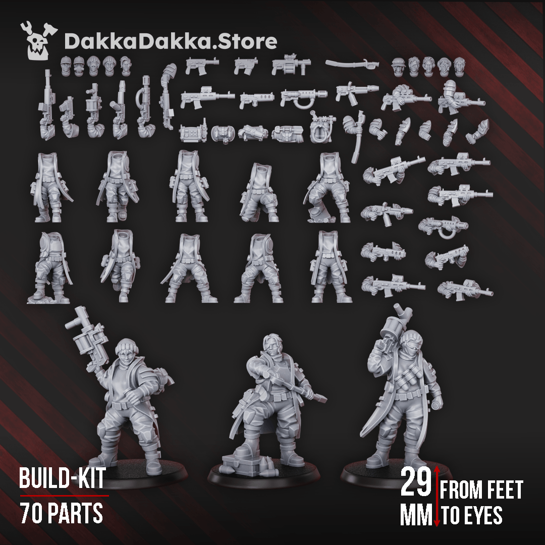 Gang Alcat Rats 10-model resin infantry squad build kit with modular parts