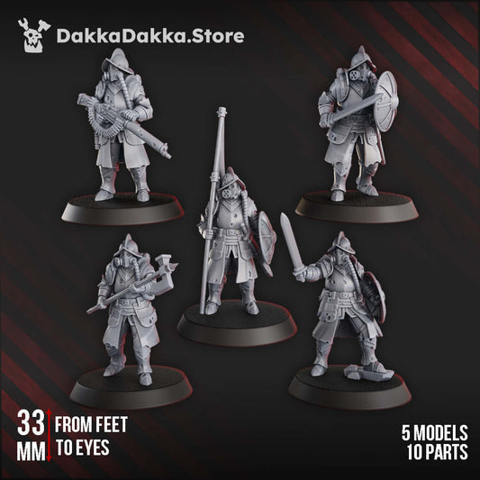 Conquistador Veterans miniatures by DakkaDakka, 33mm from feet to eyes, perfect for gothic horror wargaming.
