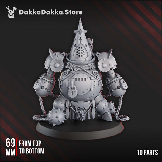 Jaula de Castigo miniature by DakkaDakka, 69mm tall, 10 parts, perfect for trench-themed wargames and gothic horror.