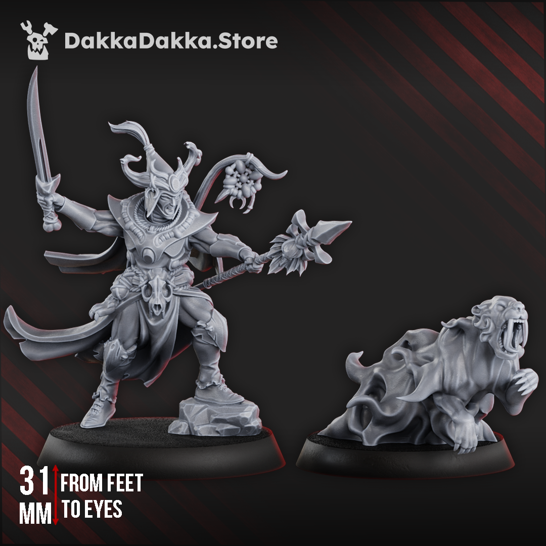 Gothic Sci-Fi Space Elf Warriors – Spacelair Commander Miniature