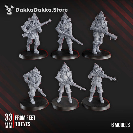 Cortez's Conquistadors miniatures set of 6, 33mm tall, ideal for gothic horror and wargames, designed by DakkaDakka.