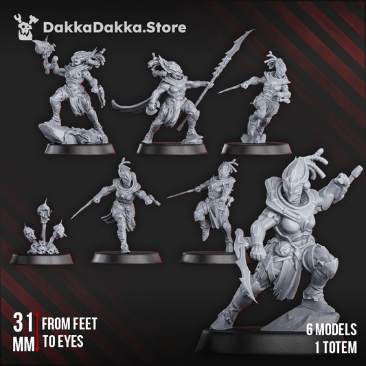 Spacelair Coven of Squallers Squad cloaked gothic sci-fi space elf warriors