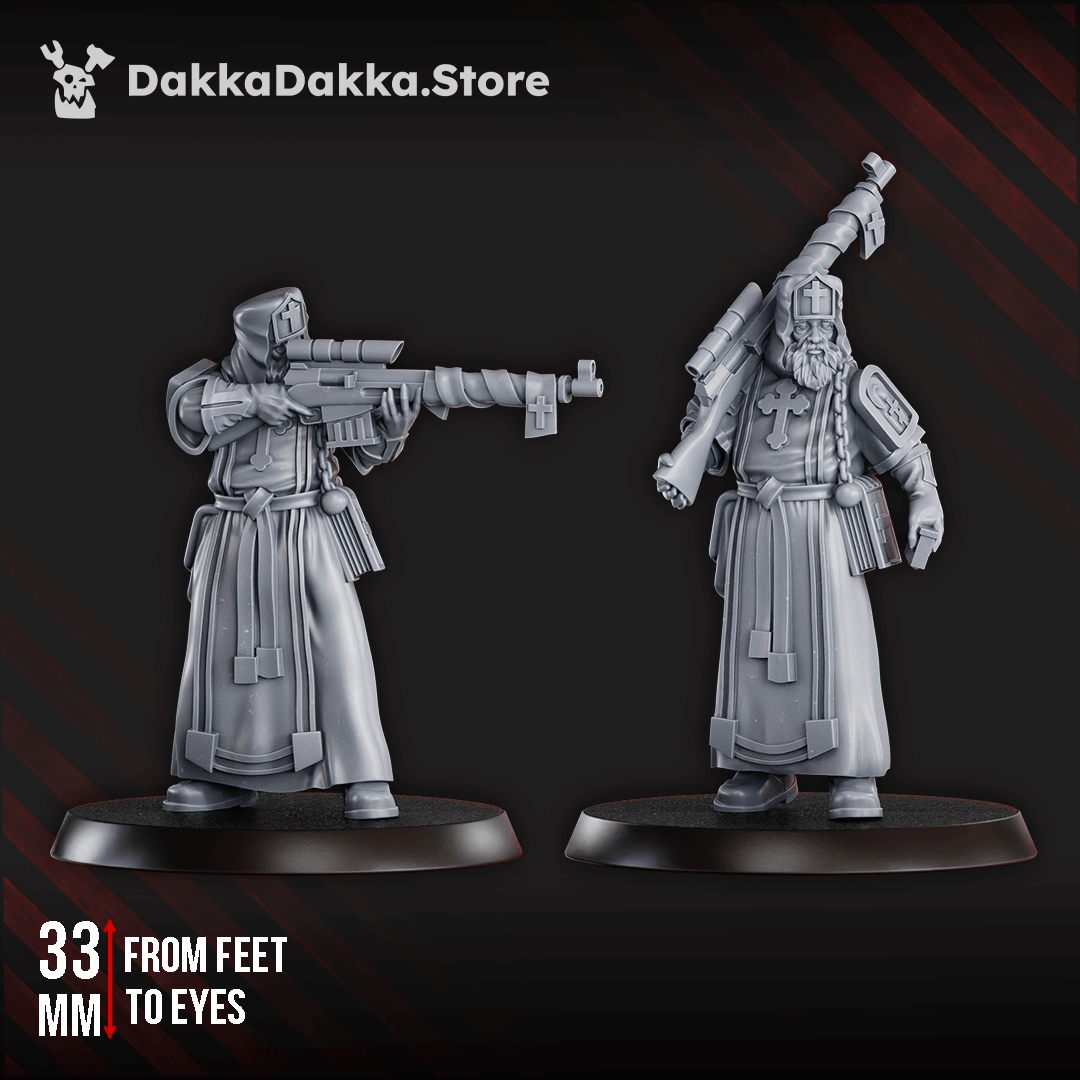 Steel Union Voroshilov Brothers miniature figures with weapons, showcasing precision and discipline in their design.