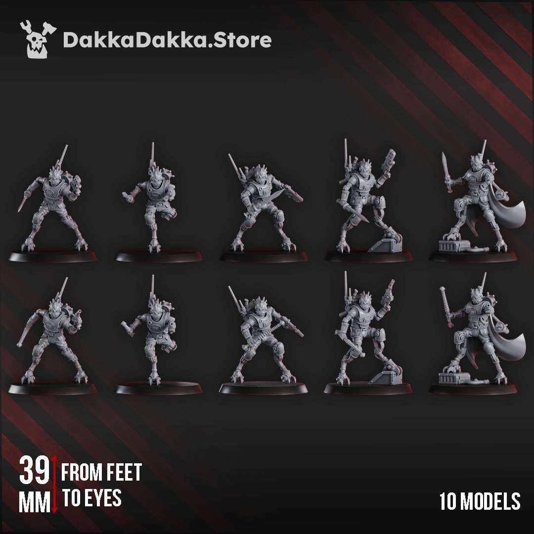  Sci-Fi Machine Cult Persecutors Contrakeens Squad resin cybernetic infantry miniatures set