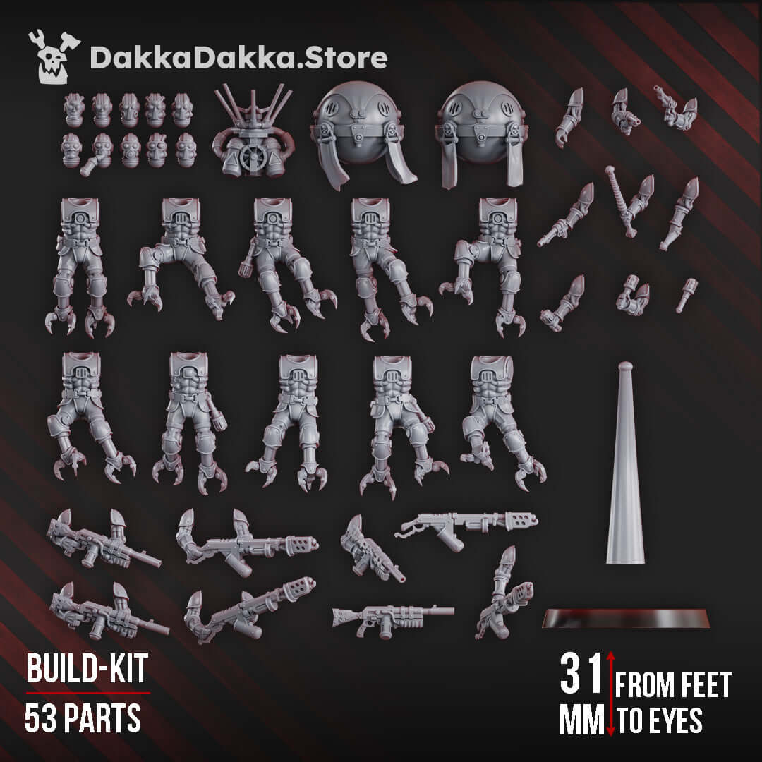 Sci-Fi Machine Cult Miniatures – resin sci-fi models of techno-priests and cybernetic soldiers