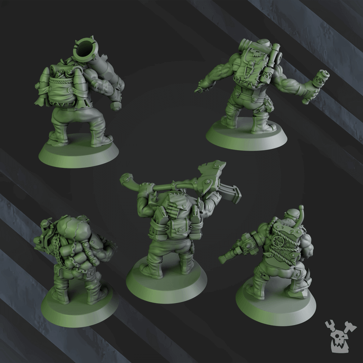 Blak Orks Mob One by DakkaDakka - Sci-Fi 32mm Tabletop Gaming Miniatures, Proxies Compatible, High-Quality Grey Resin Figures