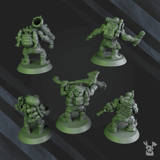 Blak Orks Mob One by DakkaDakka - Sci-Fi 32mm Tabletop Gaming Miniatures, Proxies Compatible, High-Quality Grey Resin Figures